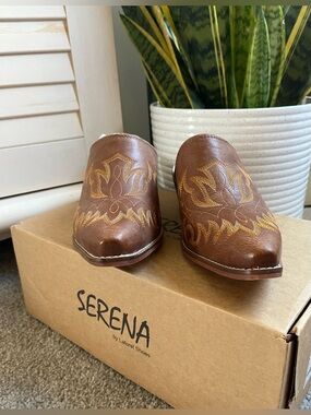 NIB LaForst Irene Ranch Mules 7 Genuine Leather